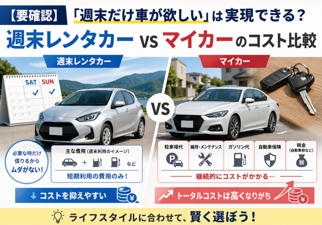 「週末だけ車が欲しい」は実現できる？ 週末レンタカーvsマイカーのコスト比較