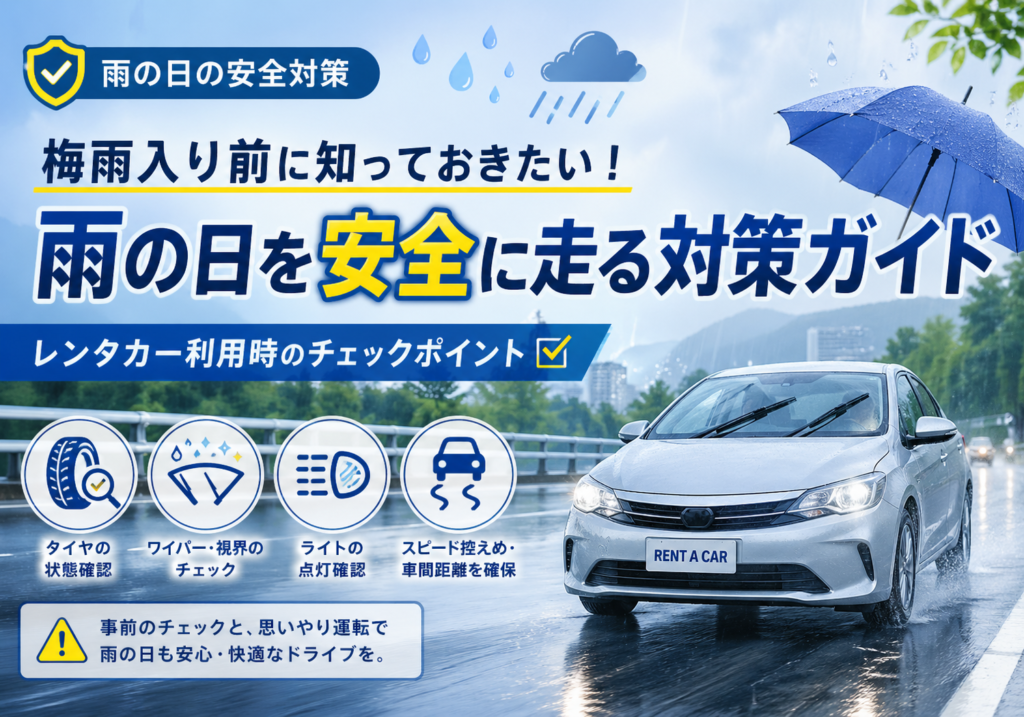 梅雨入り前に知っておきたい！レンタカーで雨の日を安全に走るための対策ガイド