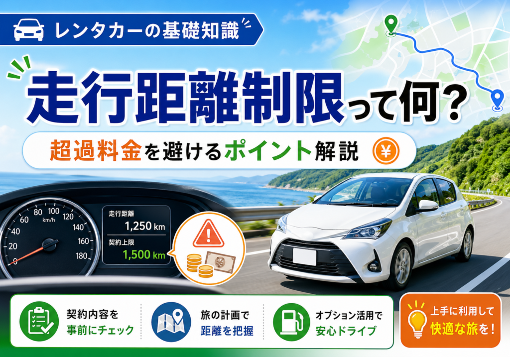 レンタカーの走行距離制限って何？ 超過料金を避けるためのポイント解説