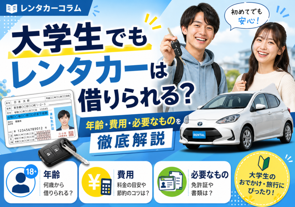 大学生でもレンタカーは借りられる？ 年齢・費用・必要なものを徹底解説