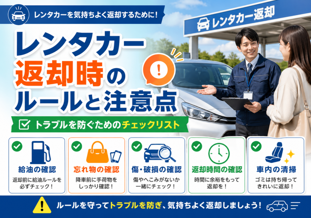 レンタカー返却時のルールと注意点——トラブルを防ぐためのチェックリスト