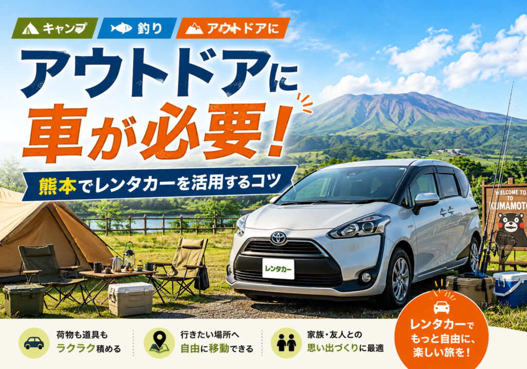 キャンプ・釣り・アウトドアに車が必要！ 熊本でレンタカーを活用するコツ